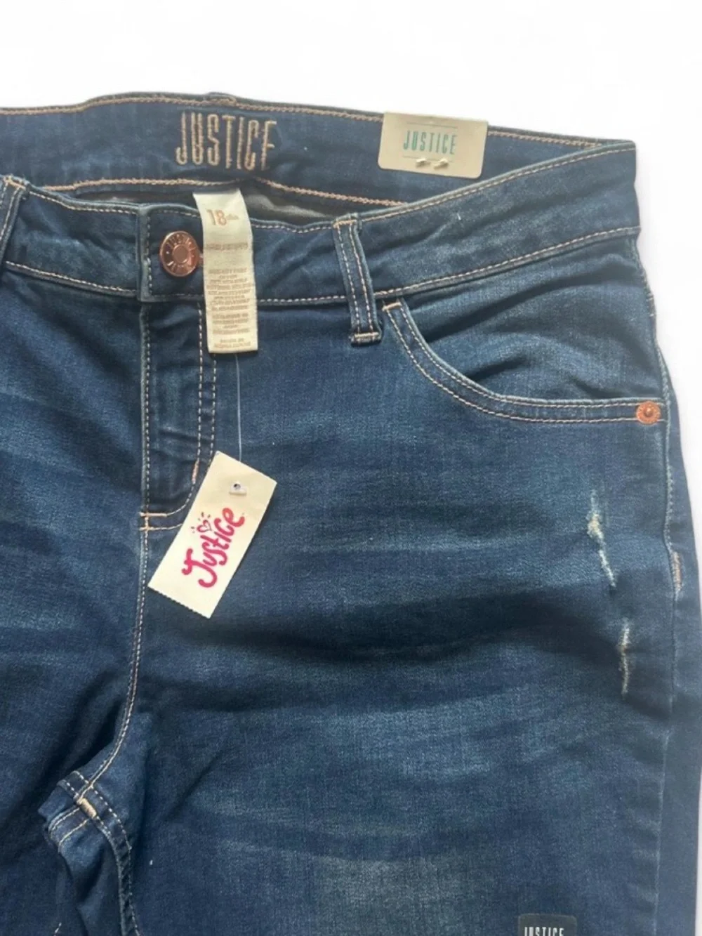 Justice Girls Dark Blue Slim Jeans